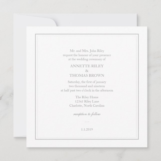 Wedding Invitation | Simply II |wgry (Front)