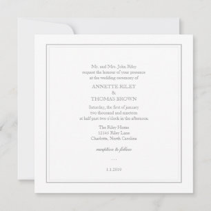 Wedding Invitation   Simply II  wgry