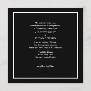 Wedding Invitation Simply IV blk