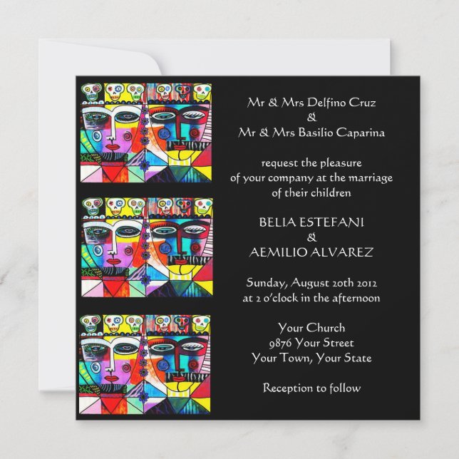 Wedding Invitation (square) - Day of the Dead (Front)