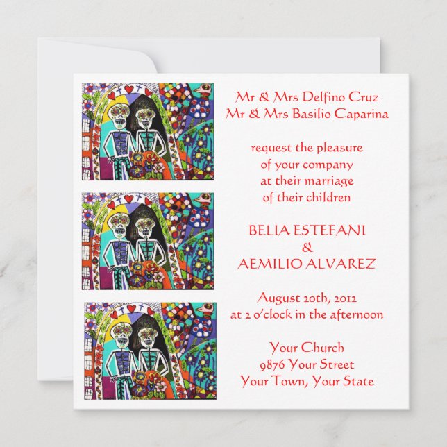 Wedding Invitation (square) - Day of the Dead (Front)