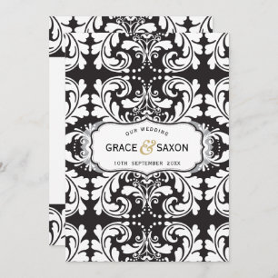 WEDDING INVITATION style savvy black and white