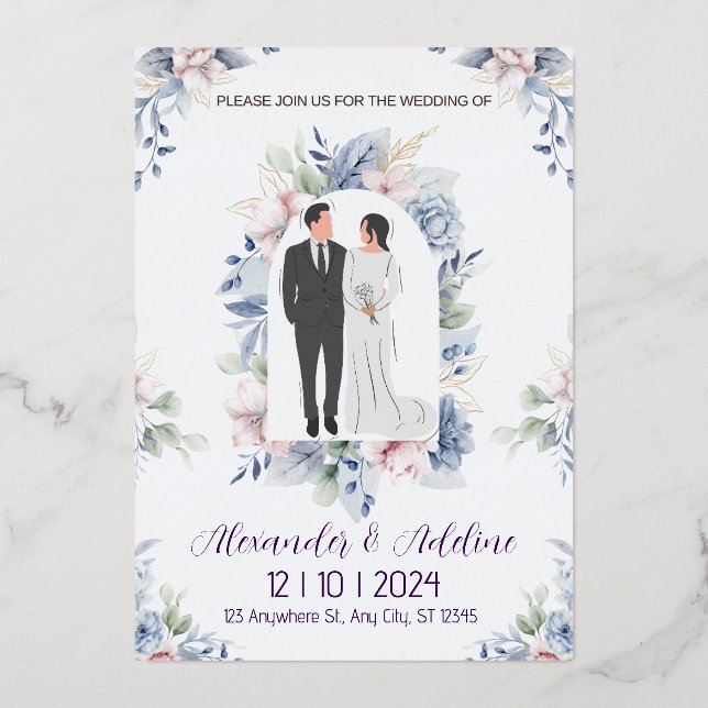 Wedding Invitation Template, Printable Wedding  (Front)
