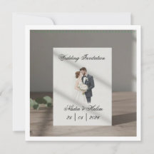 Wedding Invitation Template with Romantic Couple