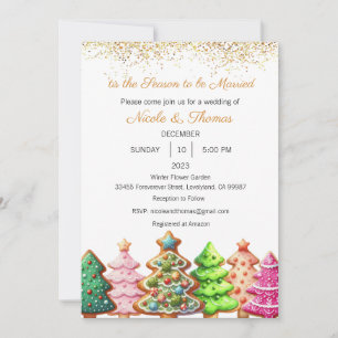 Wedding Invitation, 'Tis the Season to be Married Invitation
