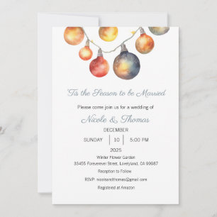 Wedding Invitation, 'Tis the Season to be Married Invitation
