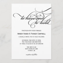 Wedding Invitation | To Have To Hold