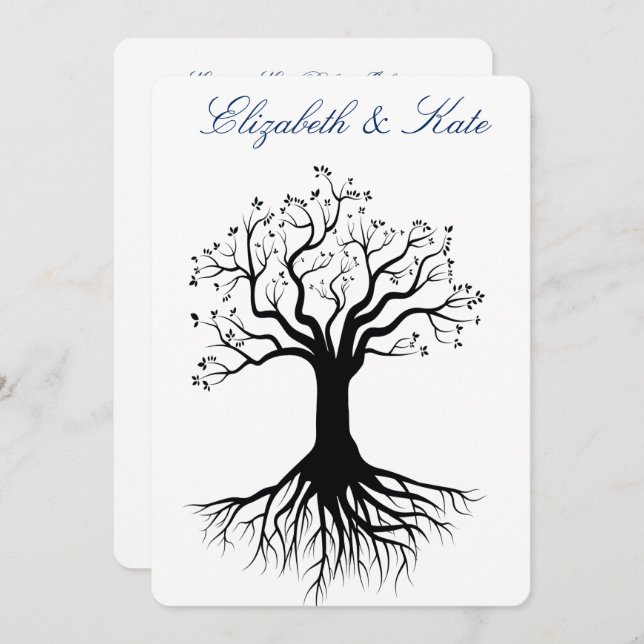 Wedding Invitation Tree Silhouette, Forest, Custom (Front/Back)