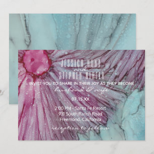 Wedding Invitation Turquoise and Lavender