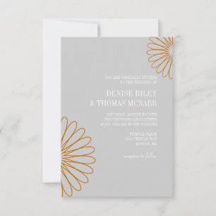 Wedding Invitation Two Flowers gr