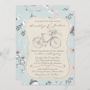 WEDDING INVITATION   Vintage Bicycle Love Wedding
