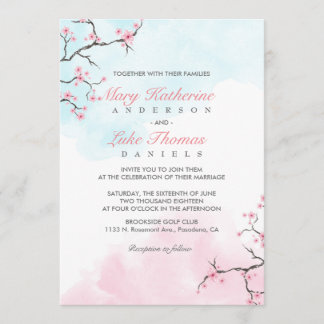 Wedding Invitation | Watercolor Cherry Blossom