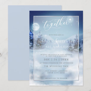 Wedding Invitation   Watercolor Winter Wonderland