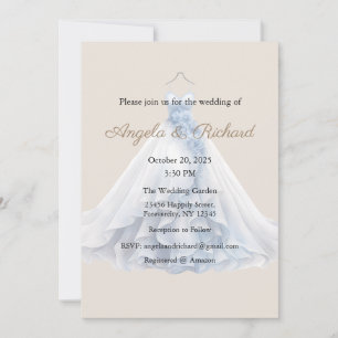 Wedding Invitation, Wedding Dress Invitation