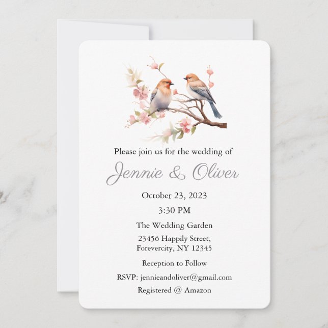 Wedding Invitation, Wedding Stationary, Bride  Invitation (Front)