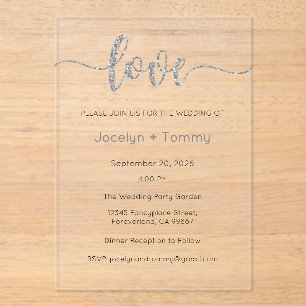 Wedding Invitation, Wedding Stationary, Heart Acrylic Invitations