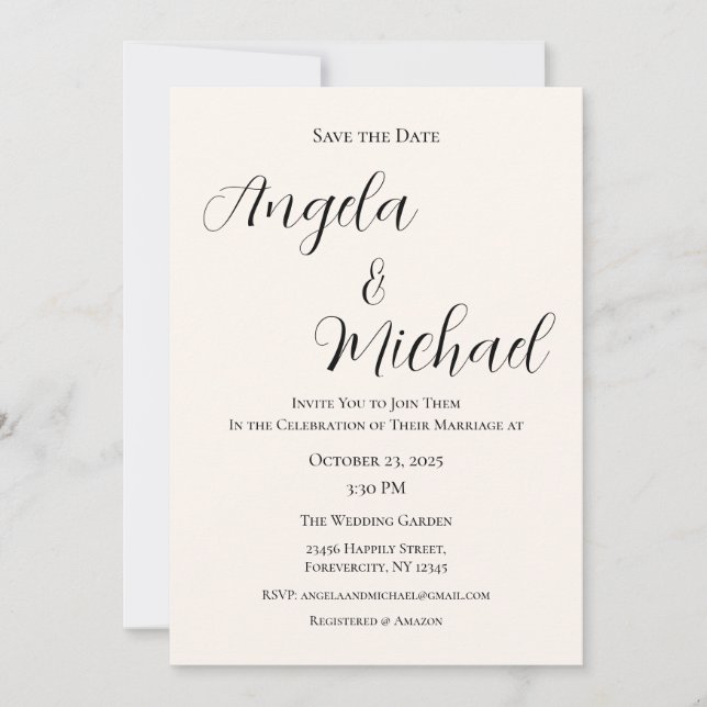 Wedding Invitation, Wedding Stationary Invitation (Front)