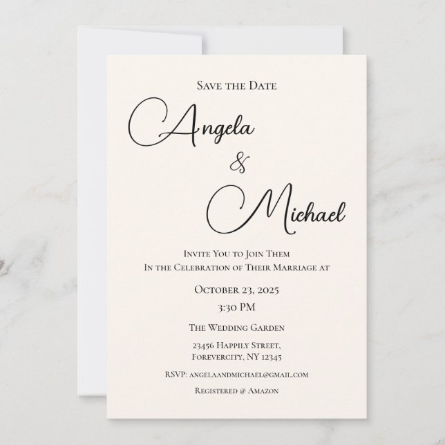 Wedding Invitation, Wedding Stationary Invitation (Front)