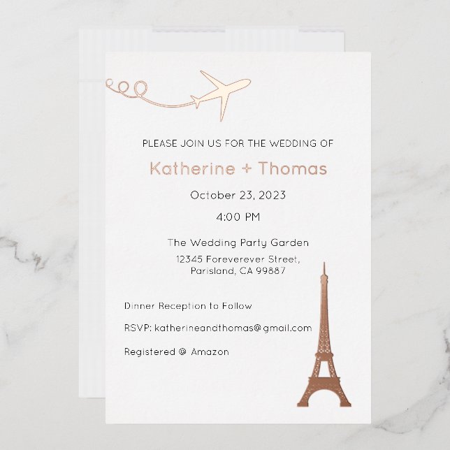 Wedding Invitation, Wedding Stationary, Paris (Envelope)