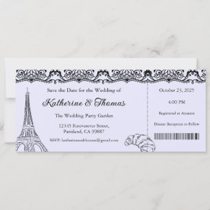 Wedding Invitation, Wedding Stationary, Paris Invitation