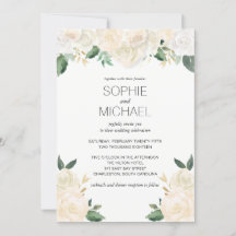 Wedding Invitation White Flowers