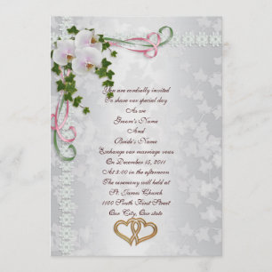 Wedding invitation white Orchids