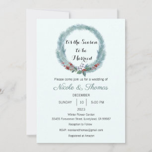 Wedding Invitation, Winter Wedding, Christmas Invitation