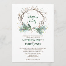 Wedding Invitation Winter Wreath