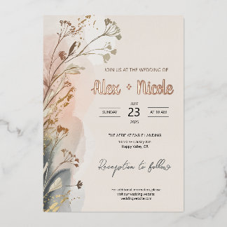 Wedding Invitation - Wispy Flowers