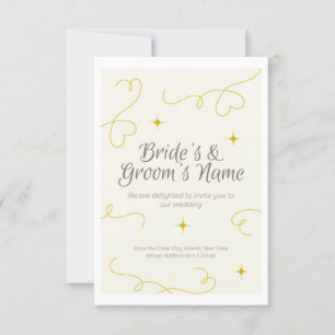 Wedding invitation with ample space for writing, f