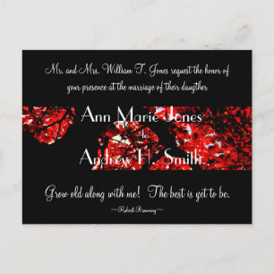 Wedding Invitation with Black With Red Leafed Tree