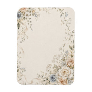 Wedding Invitation with Graceful Floral Details Magnet