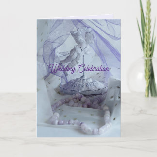 Wedding Invitation with love cupid & purple veil