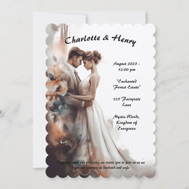 Wedding invitation with style and elegance (Front)