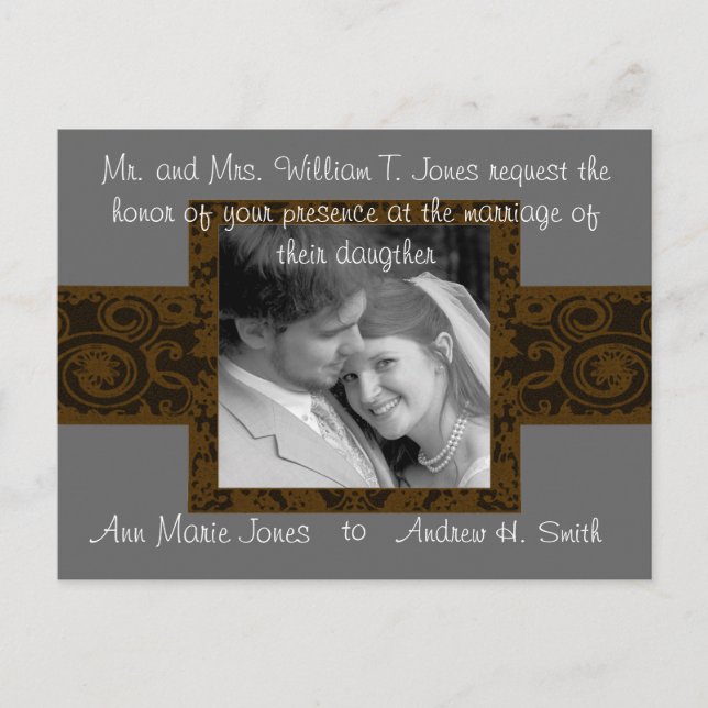 Wedding Invitation with Your Photo Postcard (Front)