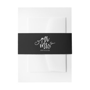 Wedding Invitation Wrap / Belly Band | Black Invitation Belly Band
