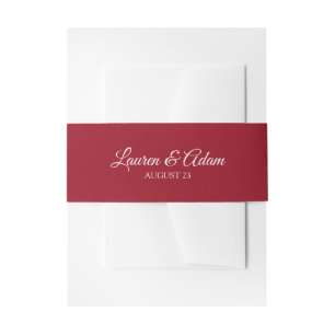 Wedding Invitation Wrap / Belly Band   Burgundy