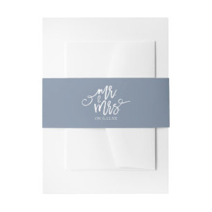 Wedding Invitation Wrap / Belly Band Dusty Blue