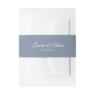 Wedding Invitation Wrap / Belly Band Dusty Blue
