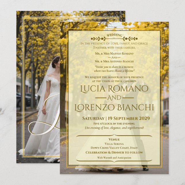 Wedding Invitations Elegant Classic Spring Theme (Front/Back)