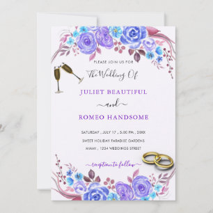 Wedding Invitations Example Champagne and Rings