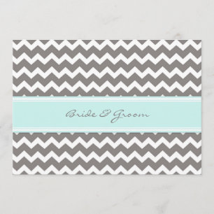 Wedding Invitations Grey Blue Chevron