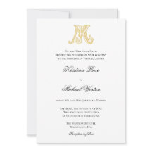 Wedding Invitations KM Monogram or MK Monogram