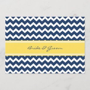 Wedding Invitations Lemon Blue Chevron