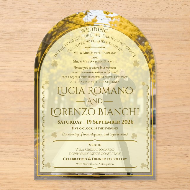 Wedding Invitations Minimalist Acrylic Invitation (Front)