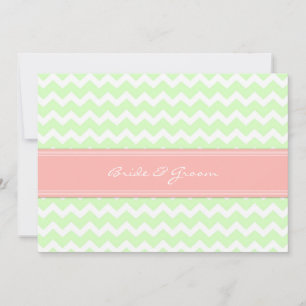 Wedding Invitations Mint Coral Chevron