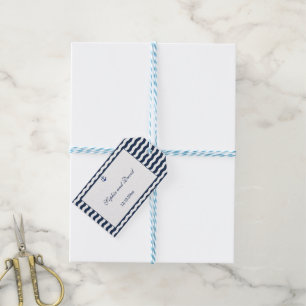 Wedding Invitations Nautical Navy Waves Gift Tags
