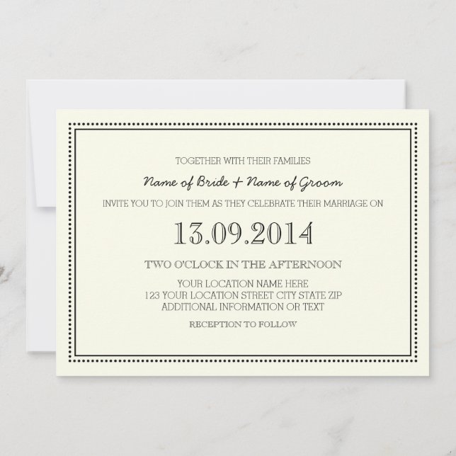 Wedding Invitations Vintage Black and White (Back)