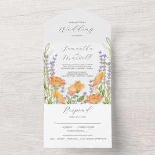 Wedding Invitations Watercolor Wildflowers