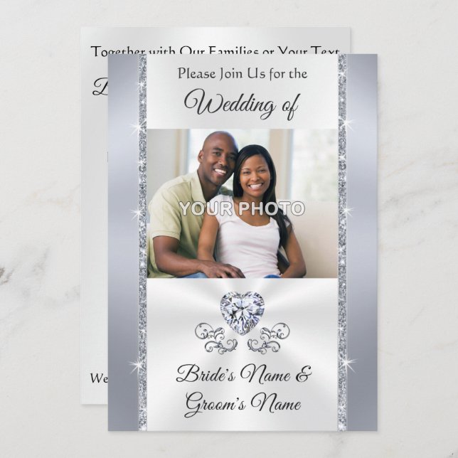 Wedding Invitations with Pictures of Couple (Front/Back)